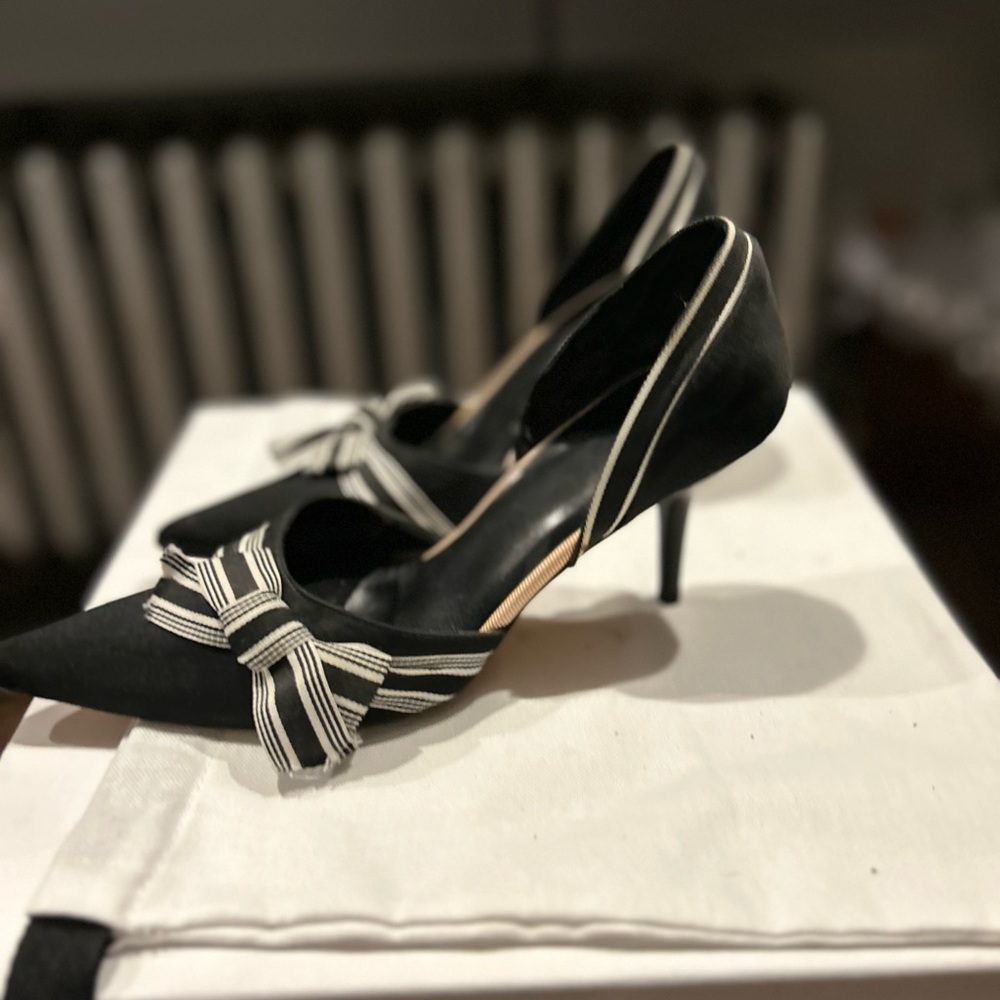 Satin heels with gross grain bow - Joey